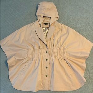 Pink Hooded Cape with Button Details